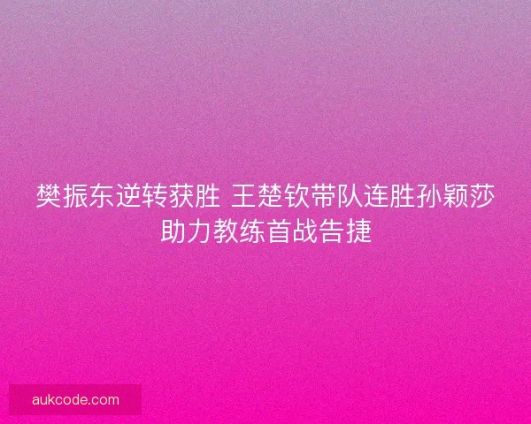 樊振东逆转获胜 王楚钦带队连胜孙颖莎助力教练首战告捷
